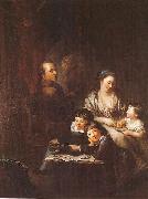 Anton  Graff Artists family before the portrait of Johann Georg Sulzer Germany oil painting artist